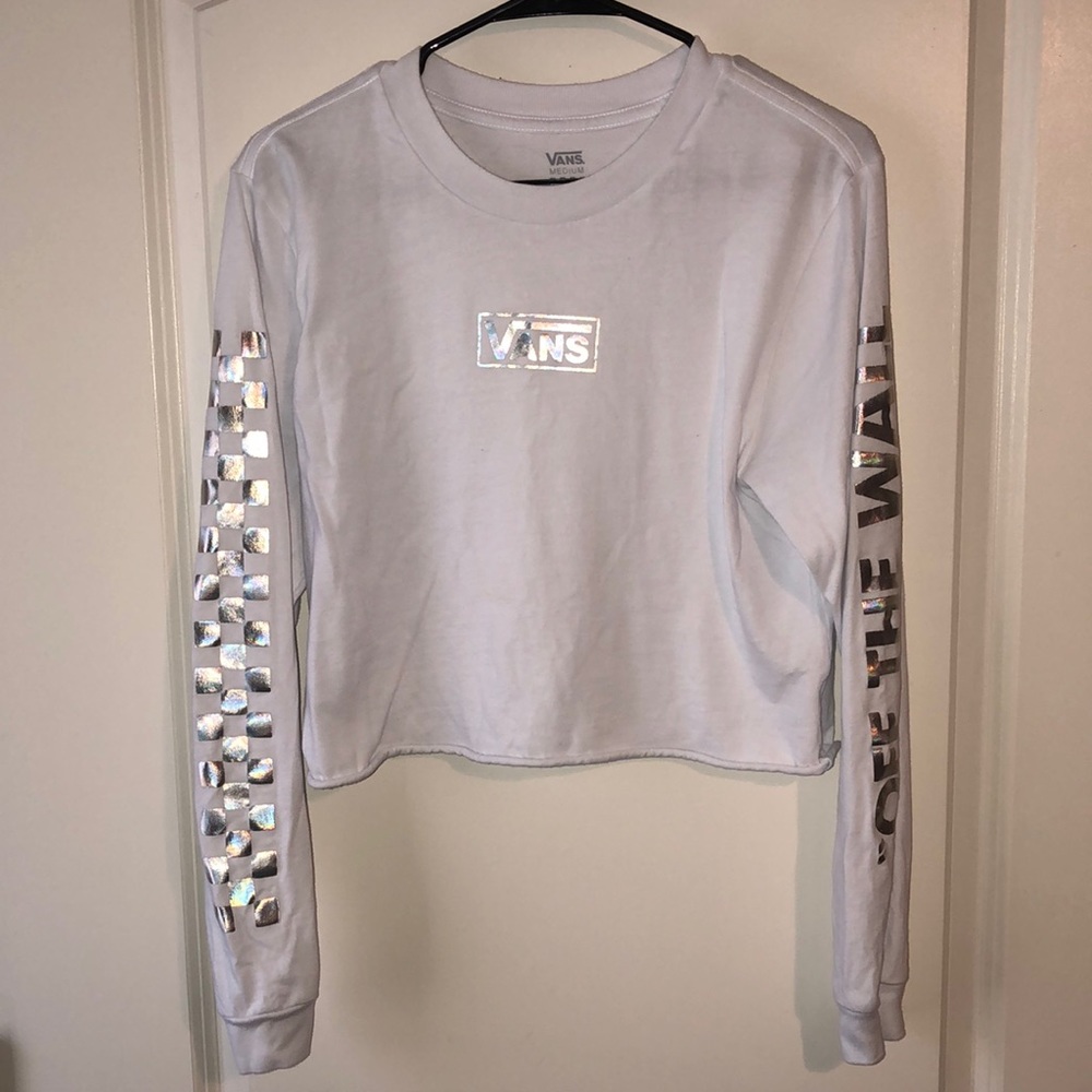 Vans White Cropped Long Sleeve